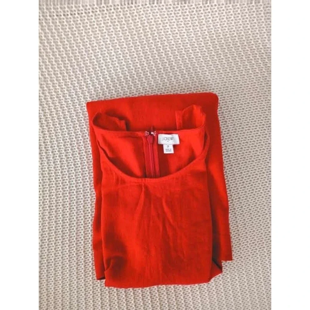 J.CREW Red Linen Blnd Sleeveless Shift Dress Fits S NWOT Minimalist Classic $148